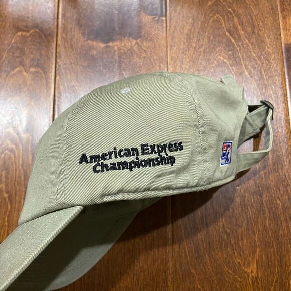 The Game Vintage World Golf Championship Tan Cotton Strapback Hat Men's One Size - Picture 5 of 8